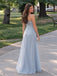 Elegant Pale Blue Square A-line Prom Dress, Evening Dress, PD28231244