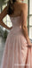 Elegant Pink Satin Strapless Corset A-line Prom Dress, PD3823020