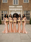Sexy Pink Long Sleeves Sweetheart Lace Appliques Mermaid Bridesmaid Dress, PD2823095