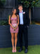 Sparkly Pink Beaded Strapless Short Mini Homecoming Dress, HC382317