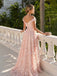Elegant Pink Butterfly Off Shoulder A-Line Evening Dress, Wedding Guest Dress, PD00247