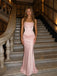 Elegant Pink Lace Appliques Strapless Mermaid Prom Dress, Evening Dress, PD2823088