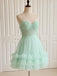 Elegant Pink Lace Beaded A-line Short Homecoming Dress, HC382320