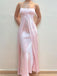 Simple Pink Satin Ruched A-line Prom Dress, Evening Dress, PD28231218