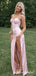 Sexy Pink Spaghetti Strap Side Slit Mermaid Long Prom Dress, Evening Dress, PD38118