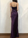Elegant Purple Square Spaghetti Straps Prom Dress, Evening Dress, PD381961