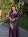 Elegant Green Square Neck Puff Sleeves A-line Long Evening Dress, Prom Dress, PD37643