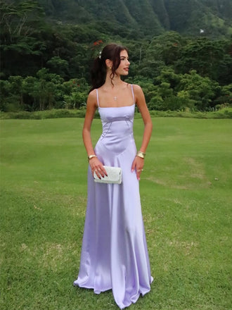 Elegant Light Purple Square A-line Prom Dress, Evening Dress, PD2823092