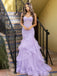Gorgeous Purple Strapless Tiered Mermaid Prom Dress, Evening Dress, PD28231268