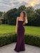 Elegant Purple Square Lace-Up Back Evening Dress, Prom Dress, PD28231275