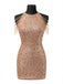 Sparkly Red Sequins Halter Short Homecoming Dress, HC382299