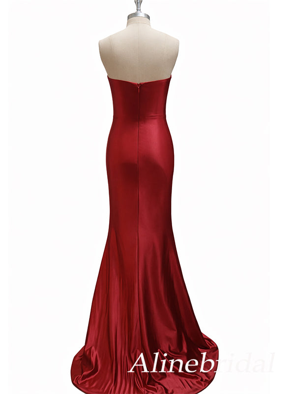 Sexy Red Strapless Long Mermaid Evening Dress - Sample Sale