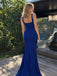 Elegant Royal Blue V-neck Evening Dress, Prom Dress, PD28231256