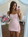 Sparkly Blue Sequins Strapless Ruched Short Homecoming Dress, HC382307