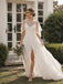 Vinatge Boho Lace Capelet A-line Chiffon Wedding Dress, AB1572