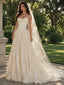 Elegant Ivory Ruched Strapless A-line Satin Wedding Dress, WD32248