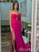 Sexy Pink Strapless Front Twist Prom Dress with Slit, Evening Dress, PD382293