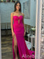 Sexy Pink Strapless Front Twist Prom Dress with Slit, Evening Dress, PD382293