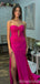 Sexy Pink Strapless Front Twist Prom Dress with Slit, Evening Dress, PD382293