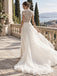 Elegant Two Piece A-line Lace Top A-line Chiffon Wedding Dresses with Cap Sleeves, WD1204