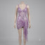 Sparkly Purple Sequins Pleaded Short Homecoming Dress, HC382298