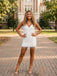 Sparkly White Fringe Open Back Bodycon Short Homecoming Dress, HC382296