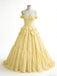 Gorgeous Yellow Bow Off the Shoulder A-line Prom Gown, Evening Dress, PD2823053