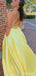 Elegant Fuchsia V-neck Backless A-line Prom Dress, Evening Dress, PD2823054