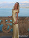 Elegant Yellow Off the Shoulder Backless Mermaid Long Prom Dress, Evening Gown, PD381873