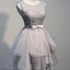 Grey organza unique freshman modest homecoming prom dress,BD0002