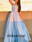 Elegant Strapless Sleeveless A-line Long Prom Dress, PD3548