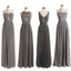 Grey Cheap Simple Mismatched Styles Chiffon Floor-Length Formal Long Bridesmaid Dresses, WG188