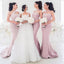 Light Purple One Shoulder Mermaid Long Bridesmaid Dresses , AB4043