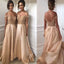 Long Elegant Off Shoulder V-neck Open V Back Beads Satin  Formal Prom  Bridesmaid Dress, AB1168