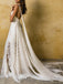 Spaghetti Strap Lace Chiffon Slits Boho Beach Wedding Dresses, AB1544