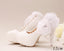 Pointed Toe Lace Pearls Wedding Shoes With Handmade Flowers, S033