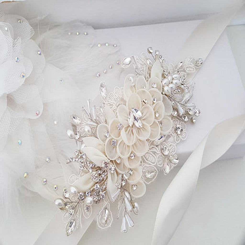 Ivory Floral Bridal Belt,Wedding Belt,Crystal Rhinestones Girl Sash,Lace Appliques Sashes, SA0028