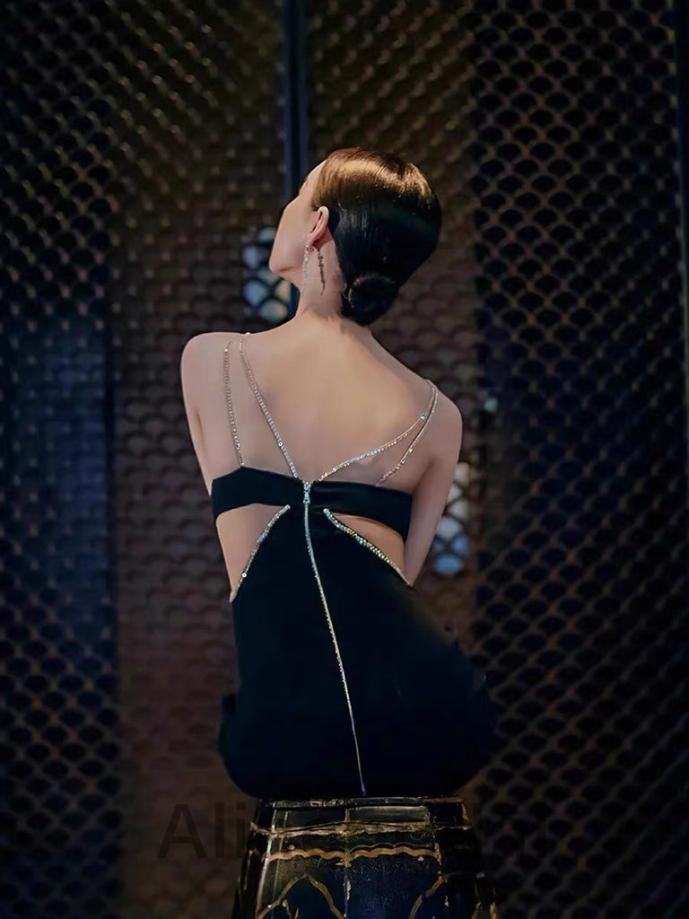 Sexy V-neck Sleeveless Mermaid Long Prom Dress, PD3579