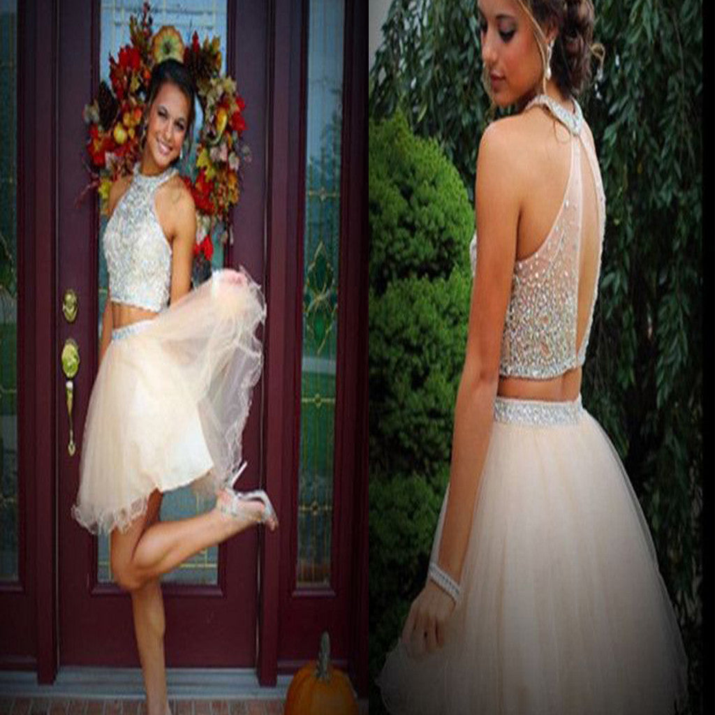 New Arrival Two Pieces Sparkly Freshman Homecoming Prom Dress,BD0081