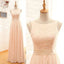 Modest Lace Top Sleeveless Blush Pink Zipper Back Maxi Bridesmaid Dresses, WG15