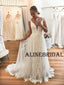 A-line Lace Vintage Beach Wedding Dresses WD1200