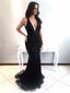 Affordable Black Sparkly Rhinestone Mermaid Unique Prom Dresses ,PD00098