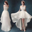 Popular High Low Off Shoulder White Organza Cheap Cocktail Formal Prom Dresses Online,PD0197