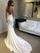 Charming Illusion Long Sleeve Lace Applique Mermaid Wedding Dresses, AB1515