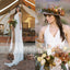 Cheap Lace Top Chiffon Halter Wedding Dresses For Beach Wedding , AB1155