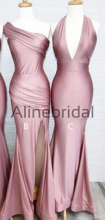 Dusty Rose  Mismatched Simple Mermiad Bridesmaid Dresses, AB4051