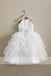 Elegant White Tulle Sleeveless Ruffles Flower Girl Dresses, FGS093