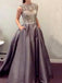 Grey Sparkly Ball Gown Formal Evening Vintage Modest Charming Prom Dresses.BD0262