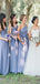 Lavender Chiffon Mismatched A-line Long Bridemsiad Dresses , AB4125