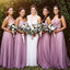 Light Purple Tulle Spaghetti Straps Convertible Tie Back Long Bridesmaid Dresses , AB1219